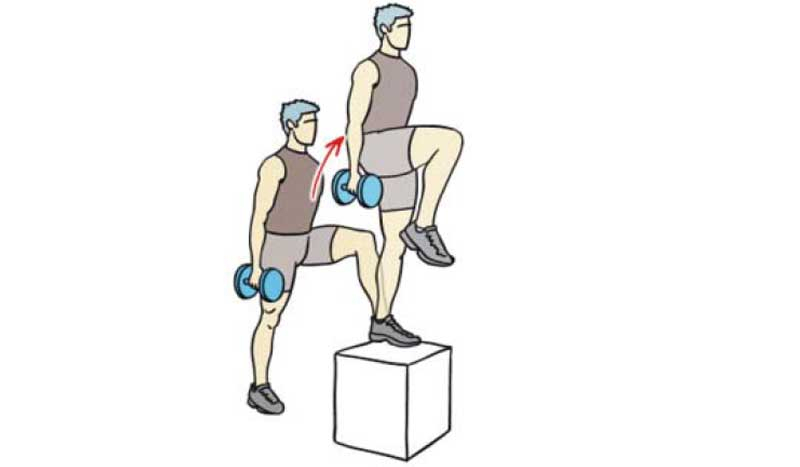 subir escalón: Ejercicios para estirar y fortalecer los glúteos