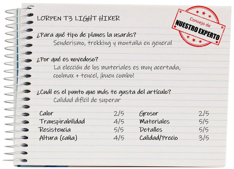 Lorpen T3 Light Hiker: Los 5 mejores calcetines de montaña